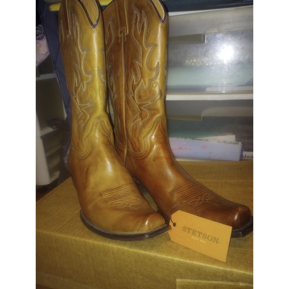Stetson Cowboy‎ Boots 12 D Square Toe Mexico